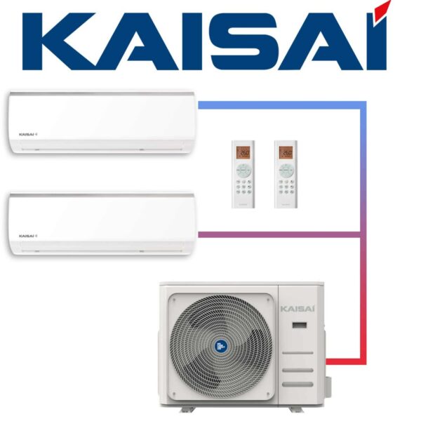 SET KAISAI Multisplit-Außengerät 5,3 kW mit 2 FLY Wandgeräten 2,6 kW""