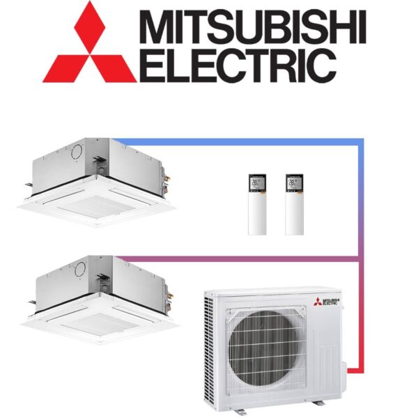 Mitsubishi Electric Klimaanlage 2x 3,5 kW Deckenkassette & 6,8 kW...