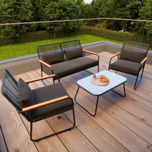 GARMIO® Rattan Sitzgruppe Sitzgarnitur Lounge Set RIMINI