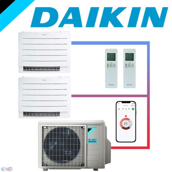 SET DAIKIN Perfera mit 2 Truhengeräten CVXM20B 2,0 kW und...