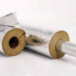 Mineralwolle Rohrisolierung 1,2m Isolierschale 20 mm Dämmdicke | Isover Ultimate Alu2 Profi Qualität | selbstklebende Überlappung | GEG
