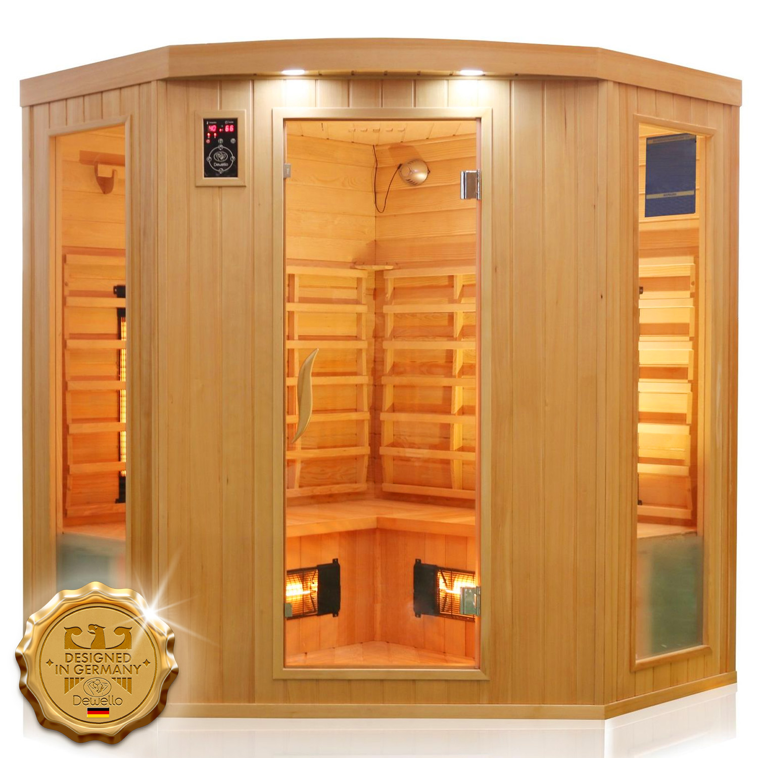 Infrarotkabine HALEY 160x160 VOLLSPEKTRUM 1 Infrarotkabine HALEY 160x160 VOLLSPEKTRUM