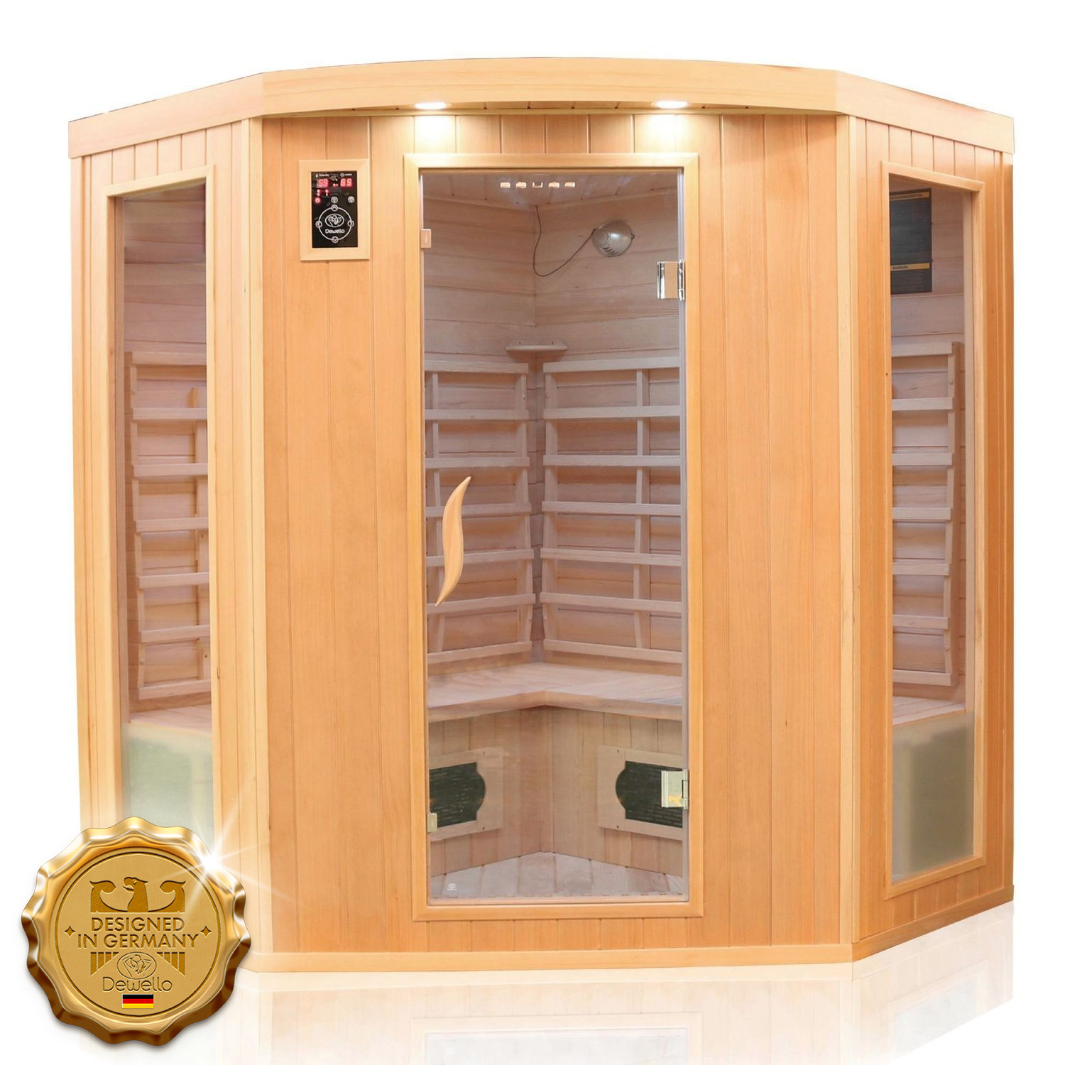 Infrarotkabine HALEY 160x160 Keramikstrahler 1 Infrarotkabine HALEY 160x160 Keramikstrahler