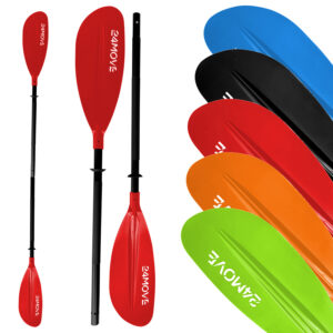 24MOVE® SUP Doppelpaddel LAGO für Paddleboards und Kajaks, Stechpaddel für Stand-Up Board rot