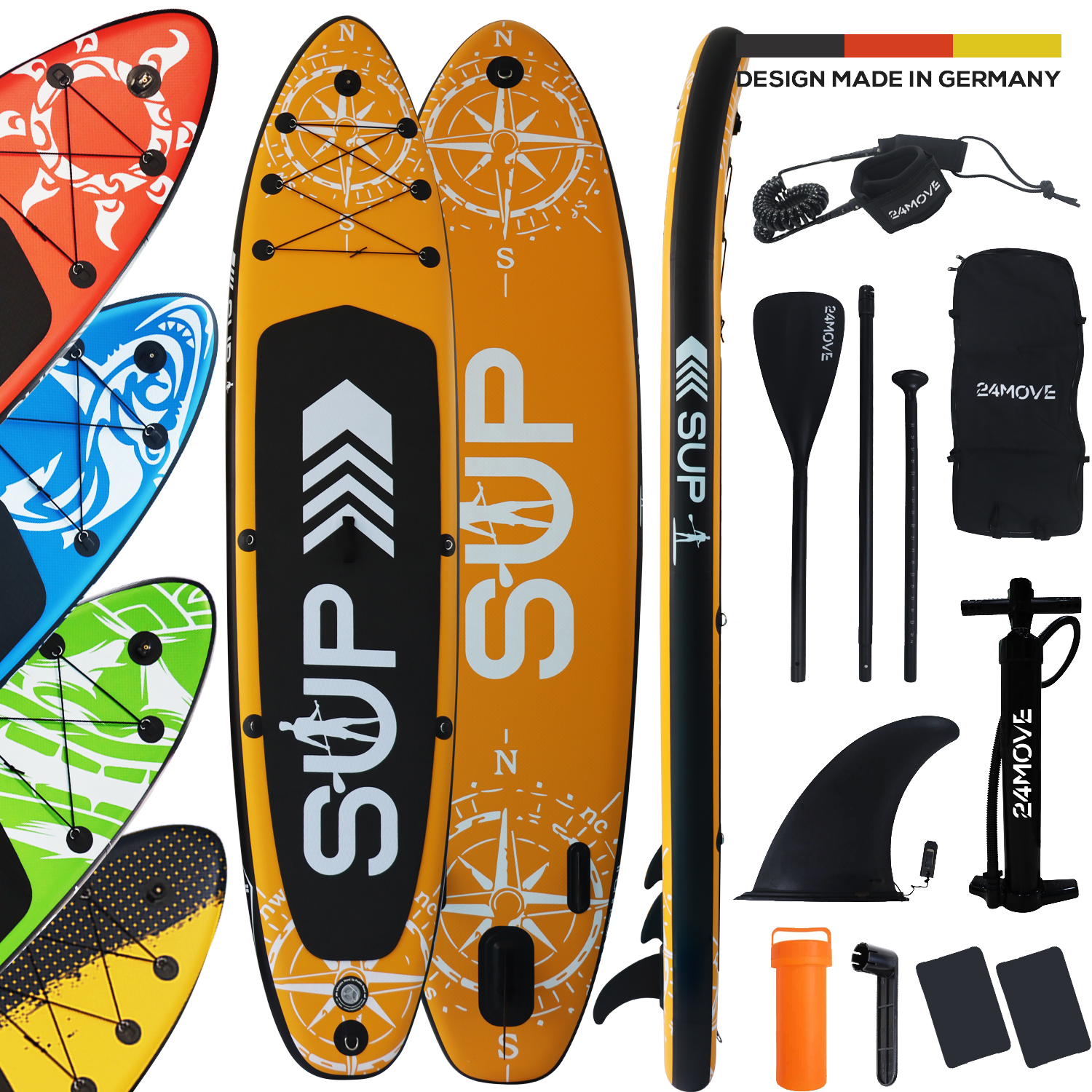 24MOVE® Standup Paddle SUP Board Set ORANGE 366 1 24MOVE® Standup Paddle SUP Board Set ORANGE 366