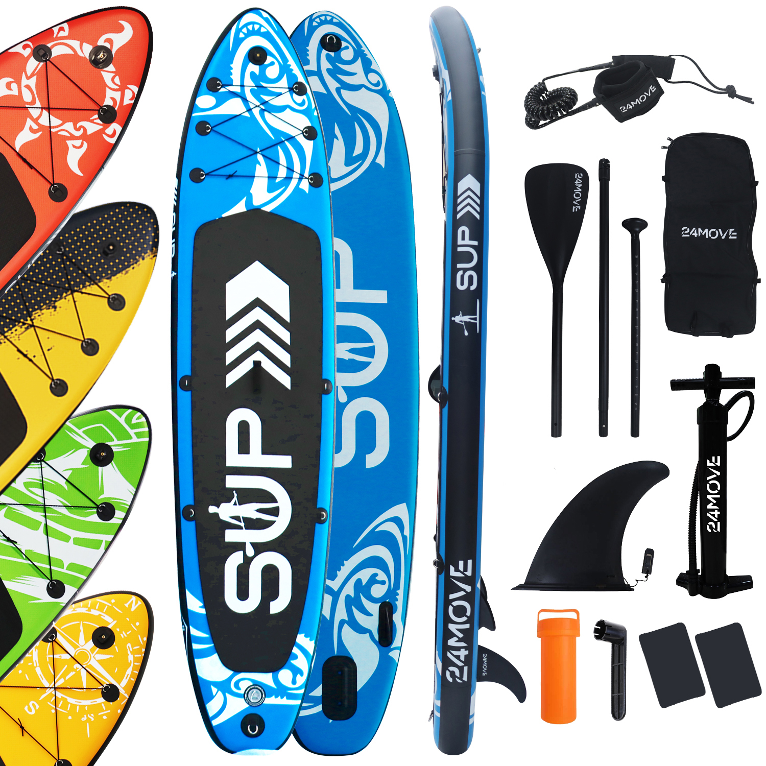 24MOVE® Standup Paddle SUP Board Set BLAU 366 1 24MOVE® Standup Paddle SUP Board Set BLAU 366
