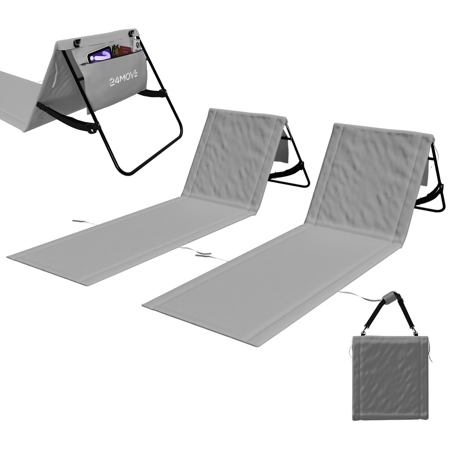 24MOVE® Strandmatte NATAL grau SET (2Stück) 1 24MOVE® Strandmatte NATAL grau SET (2Stück)