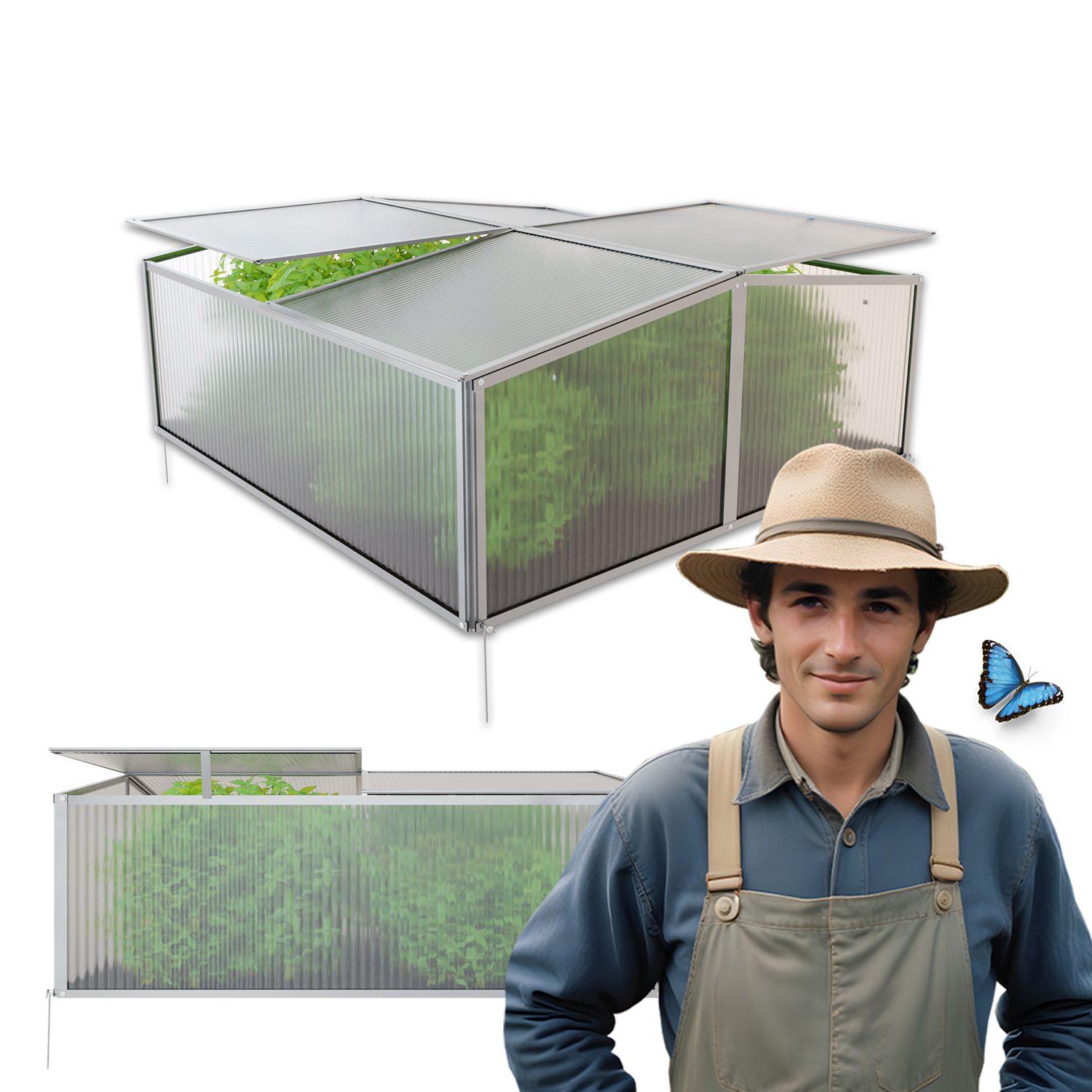 Mini Gewächshaus Calla aus Aluminium, 1,15m², 4mm Wand, 115x100x40cm 1 Mini Gewächshaus Calla aus Aluminium, 1,15m², 4mm Wand, 115x100x40cm