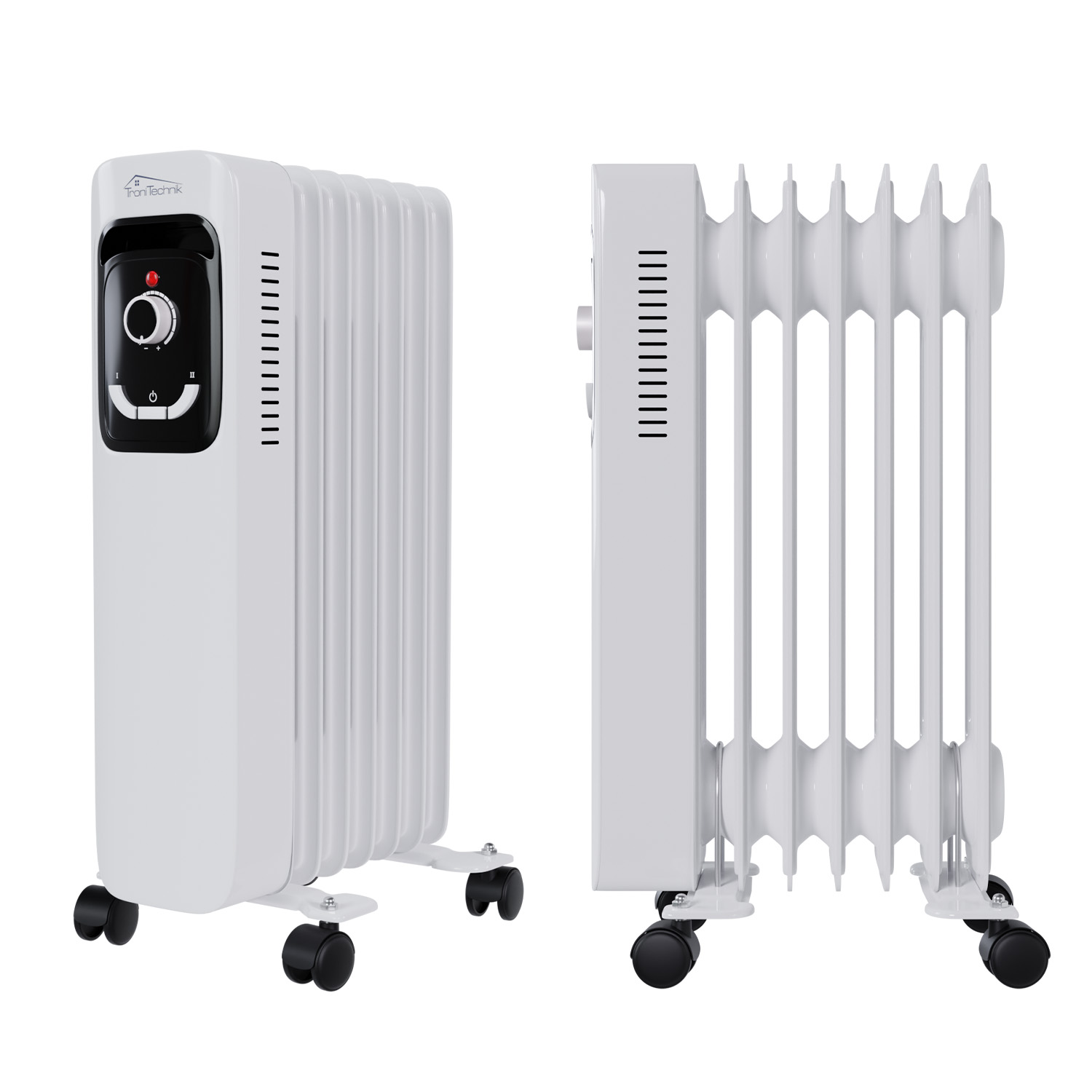 Ölradiator, Elektroheizung TT-OR 207 in weiß mit 7 Rippen und 1500 Watt, drei Heizstufen (600W, 900W, 1500W) 1 Ölradiator, Elektroheizung TT-OR 207 in weiß mit 7 Rippen und 1500 Watt, drei Heizstufen (600W, 900W, 1500W)