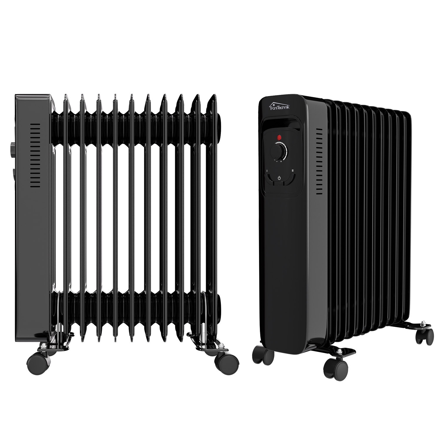 Ölradiator, Elektroheizung TT-OR 211 in schwarz mit 11 Rippen und 2500 Watt, drei Heizstufen (1000W, 1500W, 2500W) 1 Ölradiator, Elektroheizung TT-OR 211 in schwarz mit 11 Rippen und 2500 Watt, drei Heizstufen (1000W, 1500W, 2500W)