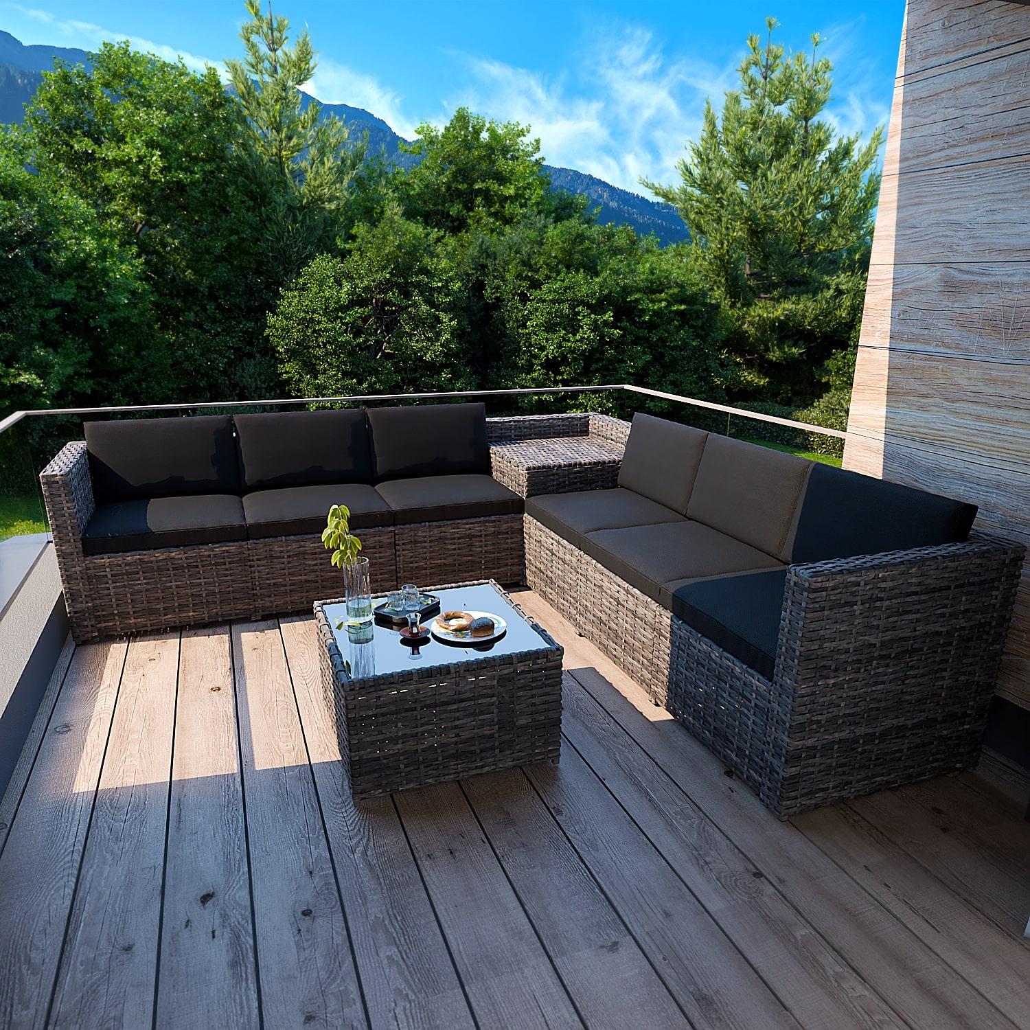 GARMIO® Rattan Sitzgruppe TURIN 1 GARMIO® Rattan Sitzgruppe TURIN