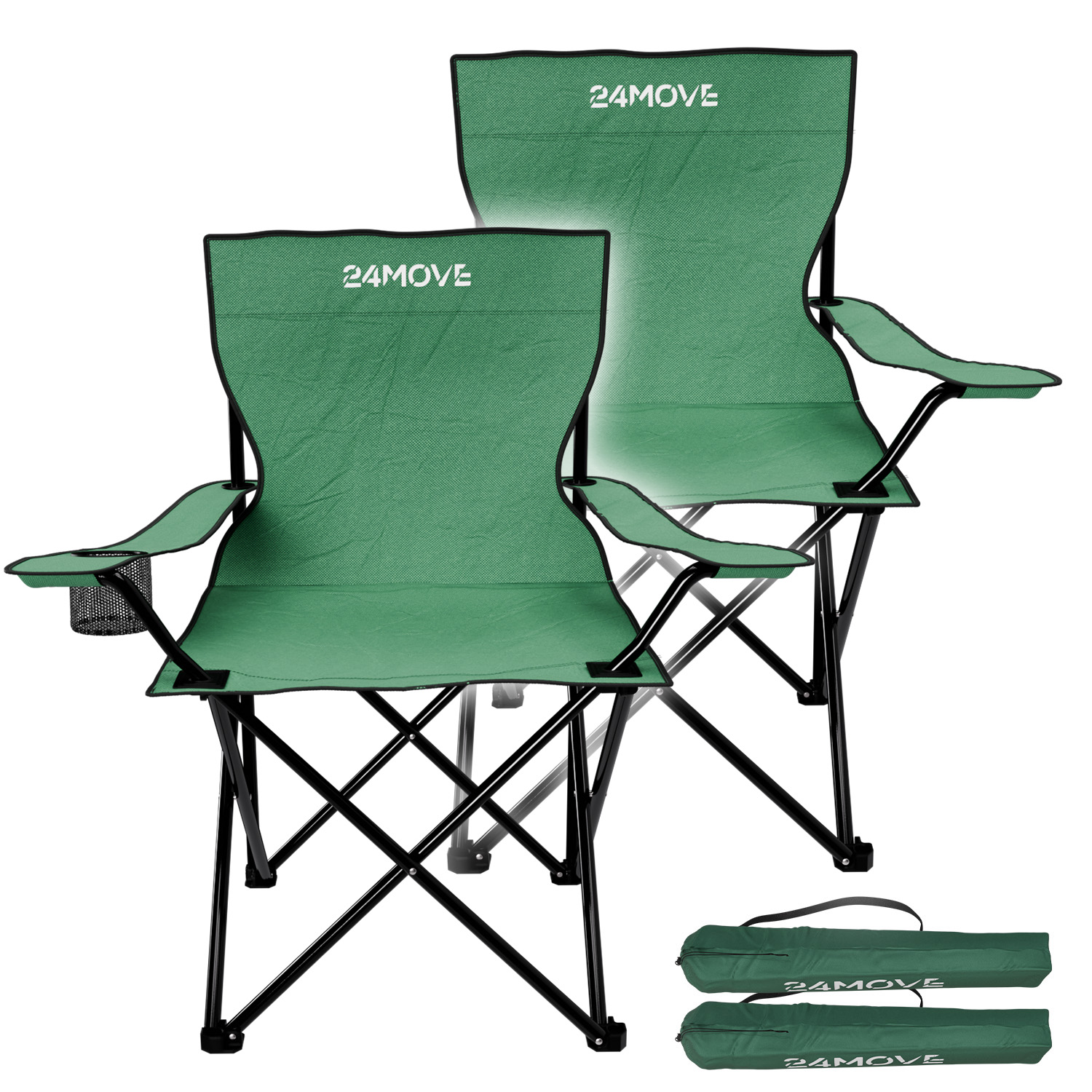 24MOVE® Campingstuhl Klappstuhl grün 2er Set 1 24MOVE® Campingstuhl Klappstuhl grün 2er Set