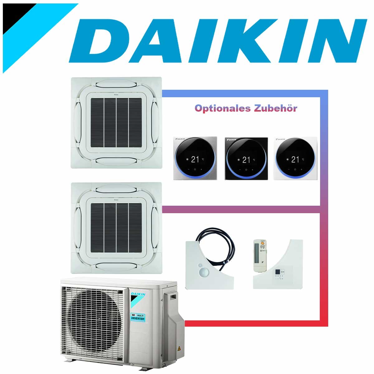SET DAIKIN 2x Roundflow FCAG 5kW Deckenkassetten reinweiß inkl.... 1 SET DAIKIN 2x Roundflow FCAG 5kW Deckenkassetten reinweiß inkl....