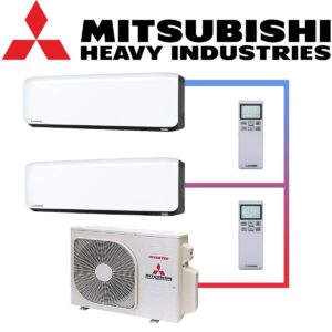 Mitsubishi Set 2x 2,5 kW SRK-ZS Wandgerät & 5 kW Außengerät | W/S""