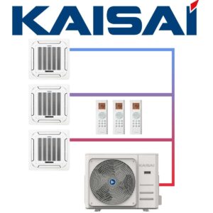 SET KAISAI KOMPAKT 10,6 kW mit 3 Deckenkassetten""