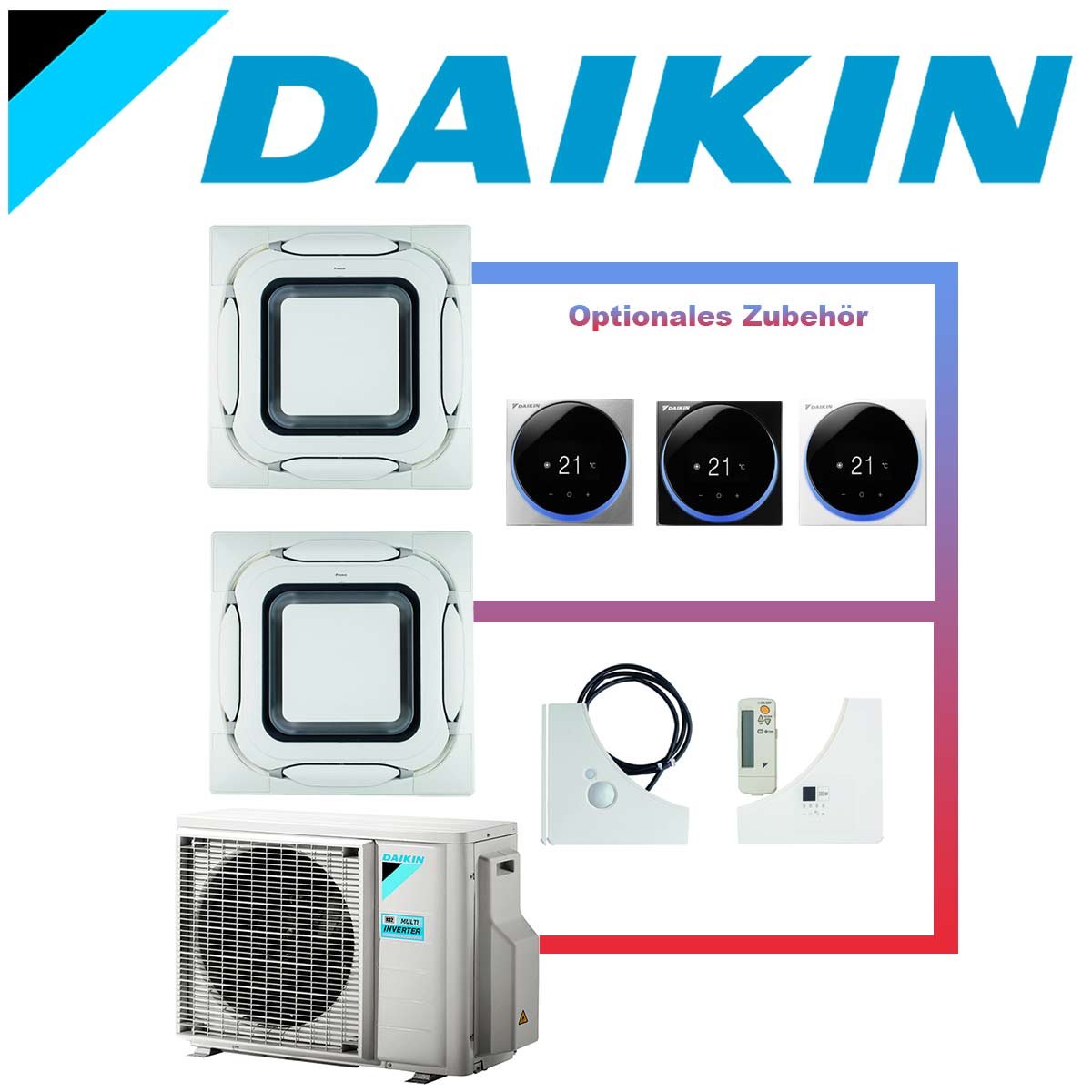 SET DAIKIN 2x Roundflow FCAG 5kW Deckenkassetten Design-Blenden... 1 SET DAIKIN 2x Roundflow FCAG 5kW Deckenkassetten Design-Blenden...