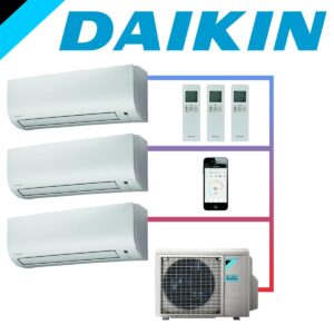 SET DAIKIN Comfora mit 3 Wandgeräten 2,5kW und Außeneinheit 6,8kW""