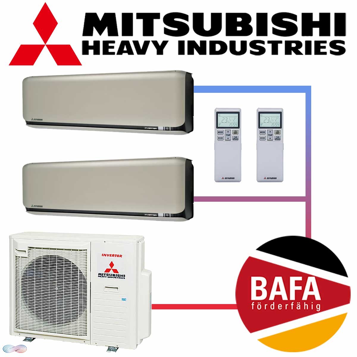 Mitsubishi Heavy Klimaanlage 2,5 kW + 3,5 kW SRK-ZSX-WF & 5 kW... 1 Mitsubishi Heavy Klimaanlage 2,5 kW + 3,5 kW SRK-ZSX-WF & 5 kW...