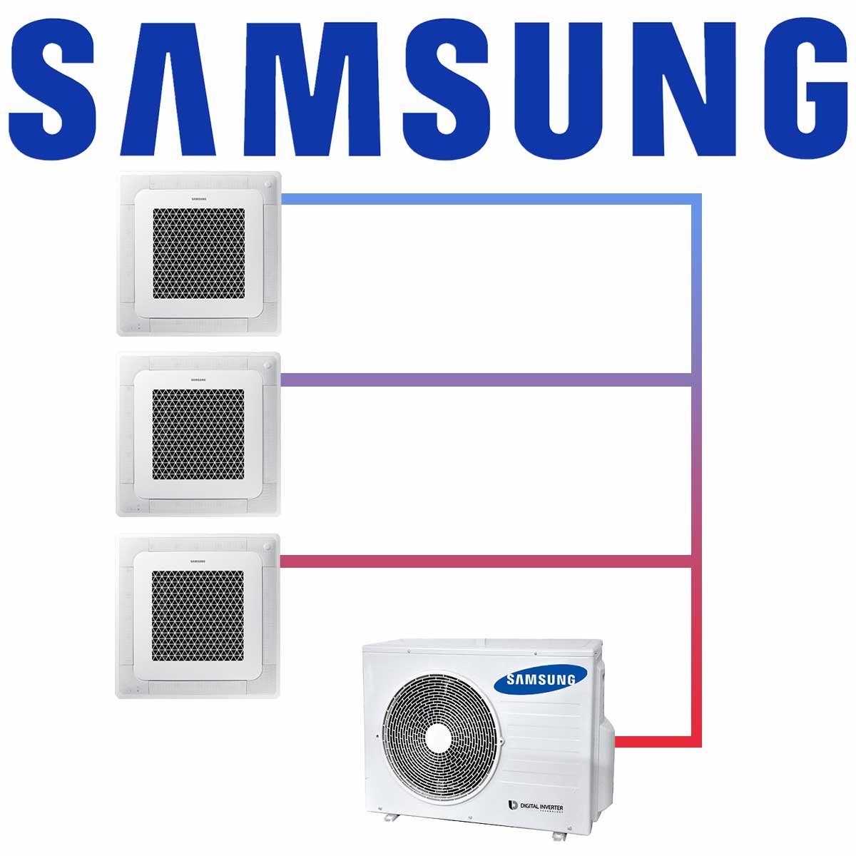 Samsung Multisplit Set 3x AJ 052 Mini Deckenkassette 5.2 kW mit... 1 Samsung Multisplit Set 3x AJ 052 Mini Deckenkassette 5.2 kW mit...