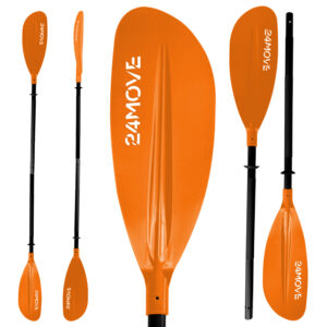 24MOVE® SUP Doppelpaddel LAGO für Paddleboards und Kajaks, Stechpaddel für Stand-Up Board koralle