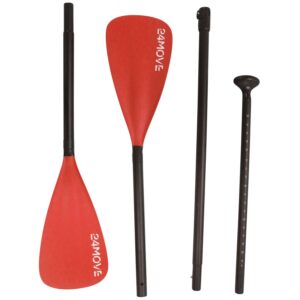 24MOVE® SUP Doppelpaddel für Paddleboards und Kajaks, rot