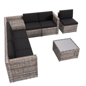 GARMIO® Rattan Sitzgruppe TURIN 8-teilig