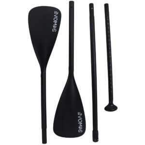 24MOVE® SUP Doppelpaddel für Paddleboards und Kajaks, Stechpaddel für Stand-Up Board schwarz