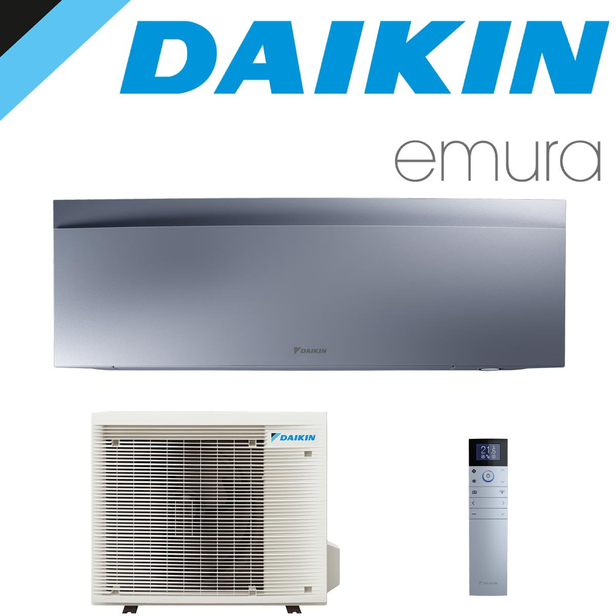DAIKIN Emura 3 3,5 kW Singlesplit Set | Silber | FTXJ35AS + RXJ35A"" 1 DAIKIN Emura 3 3,5 kW Singlesplit Set | Silber | FTXJ35AS + RXJ35A""