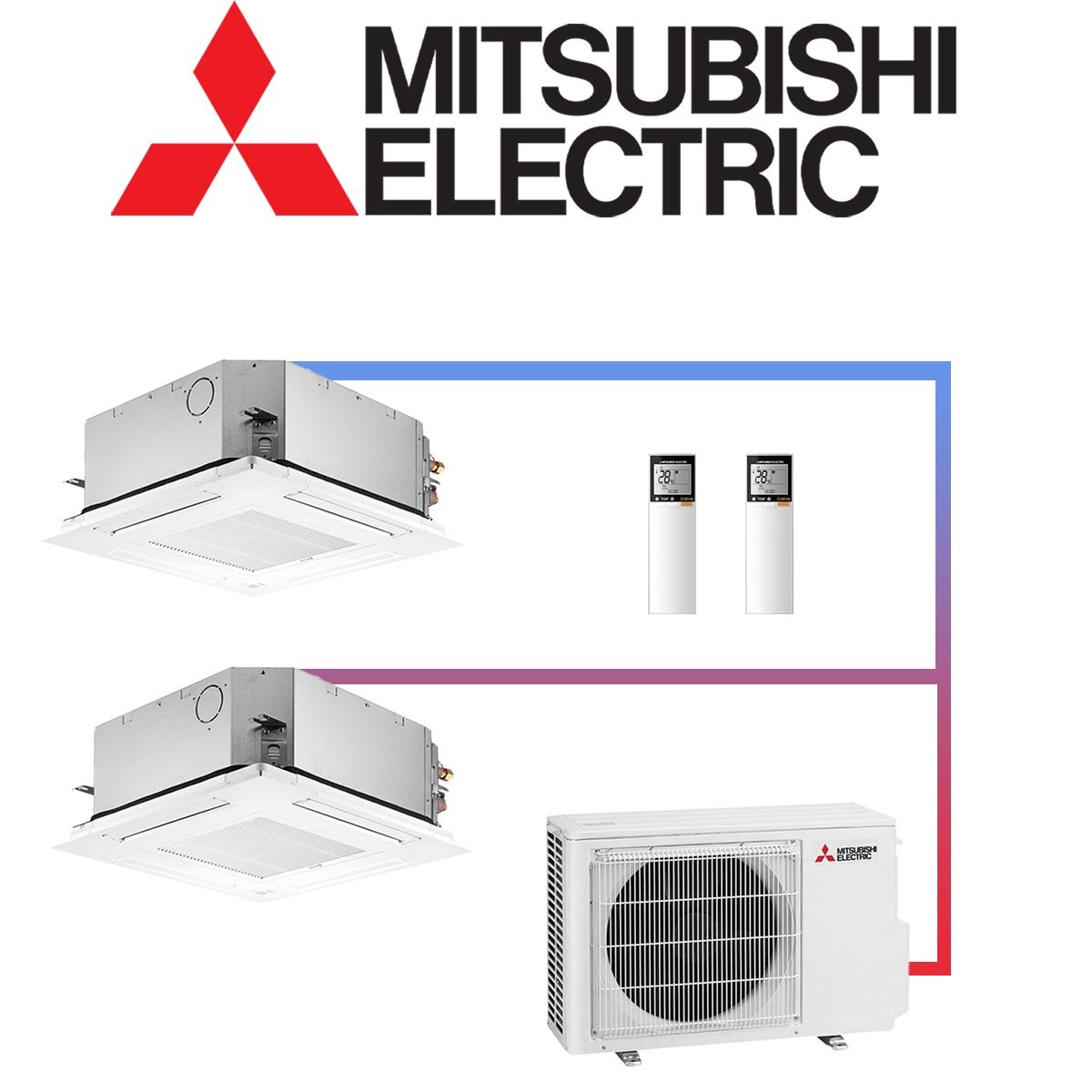 Mitsubishi Electric Klimaanlage 2x 3,5 kW Deckenkassette & 5,3 kW... 1 Mitsubishi Electric Klimaanlage 2x 3,5 kW Deckenkassette & 5,3 kW...