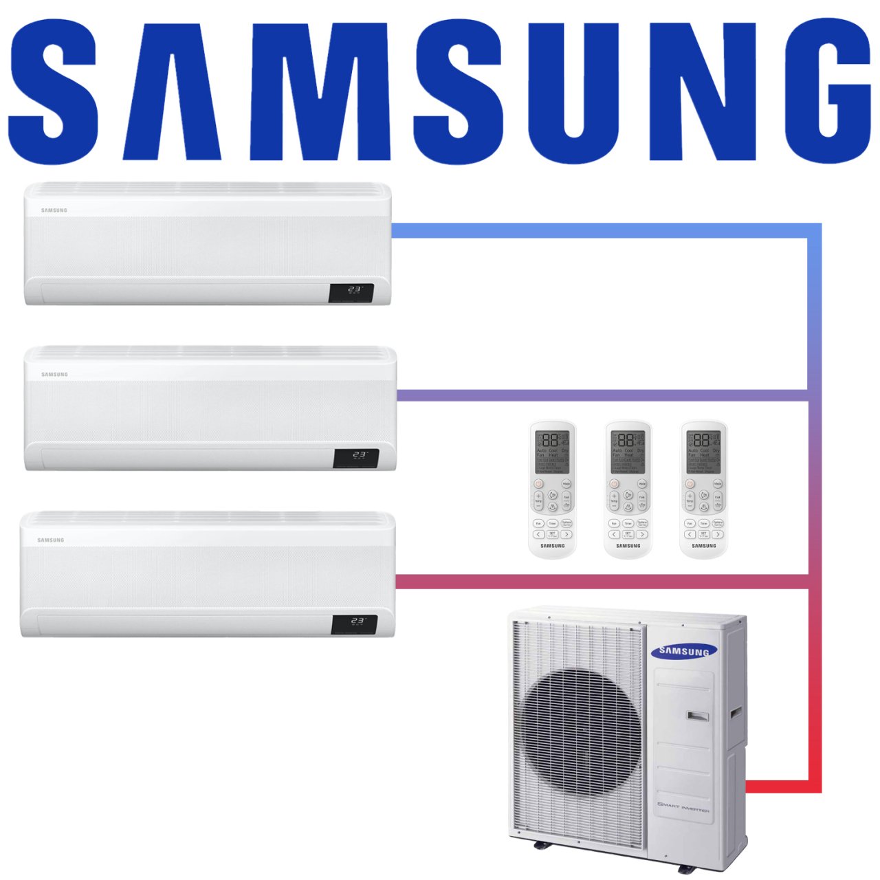 Samsung Multisplit 3x Wind-Free Exklusiv AR 18 Wandgerät 5,0 kW... 1 Samsung Multisplit 3x Wind-Free Exklusiv AR 18 Wandgerät 5,0 kW...