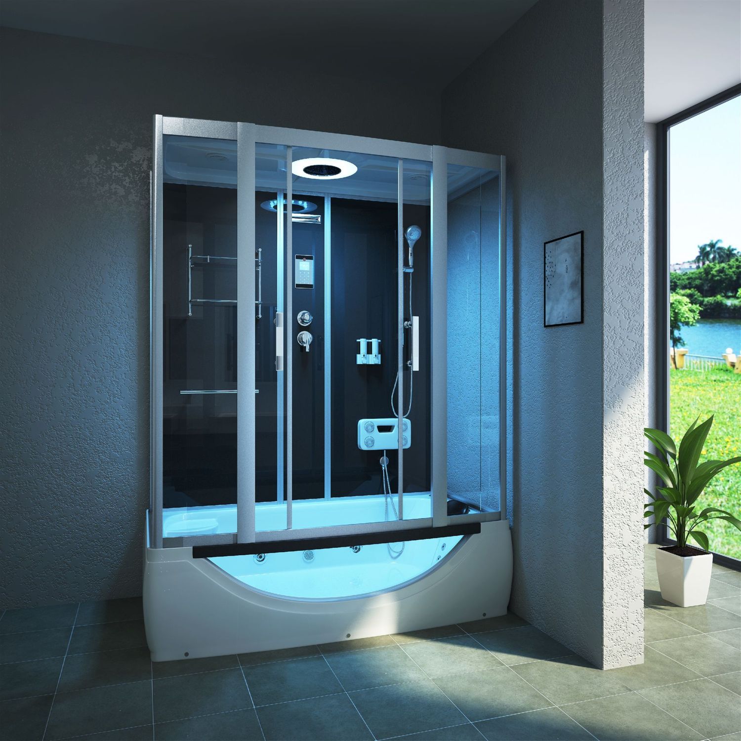 Duschtempel Badewanne Whirlpool LIMNOS 170x90 1 Duschtempel Badewanne Whirlpool LIMNOS 170x90