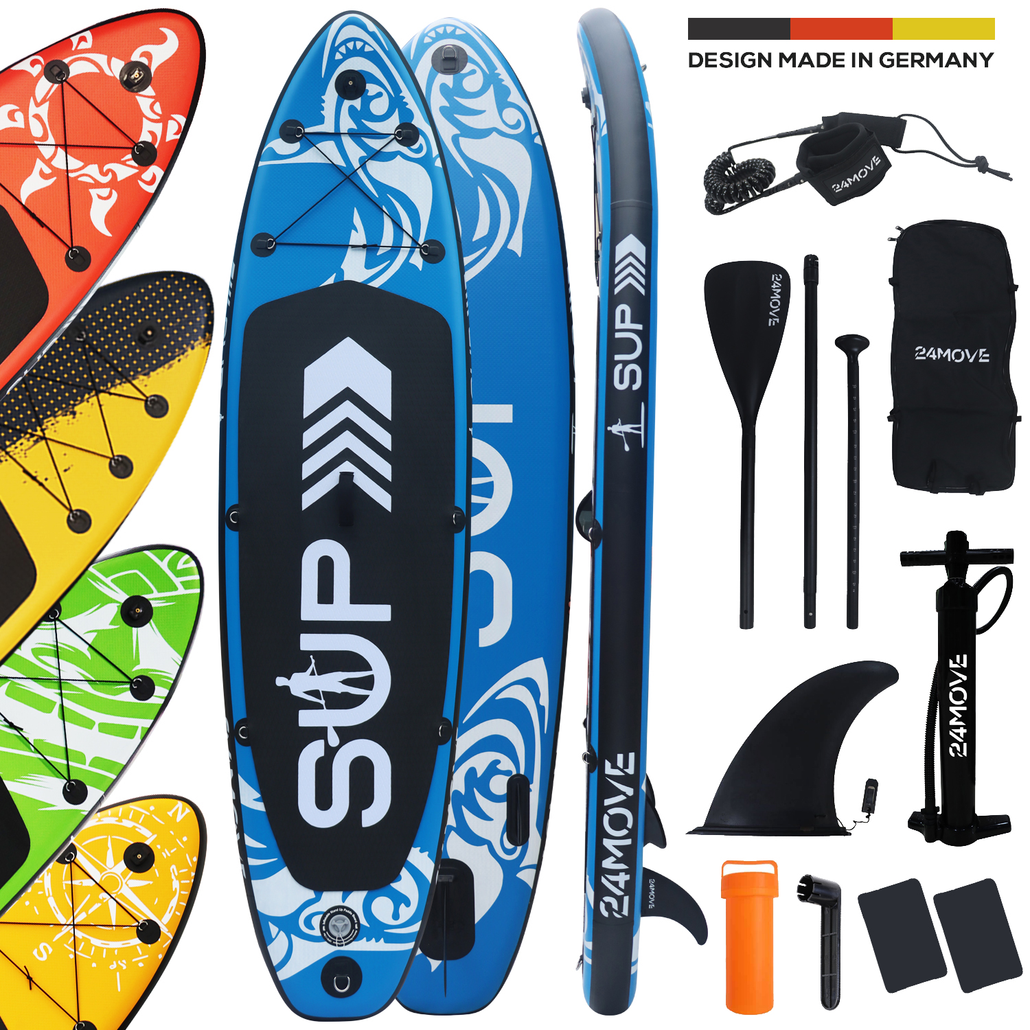24MOVE® Standup Paddle SUP Board Set BLAU 305 1 24MOVE® Standup Paddle SUP Board Set BLAU 305