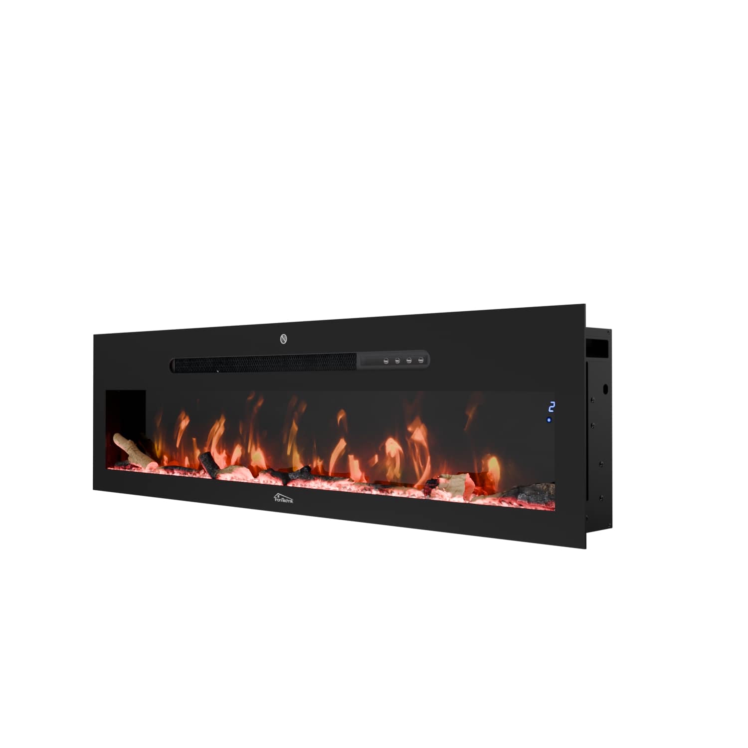 Wandkamin CALDERA 127 cm inkl. Kristalle 900/1800W schwarz 1 Wandkamin CALDERA 127 cm inkl. Kristalle 900/1800W schwarz