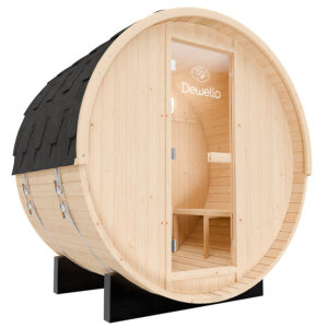 Dewello Outdoor Fasssauna Gartensauna BAY 135x200