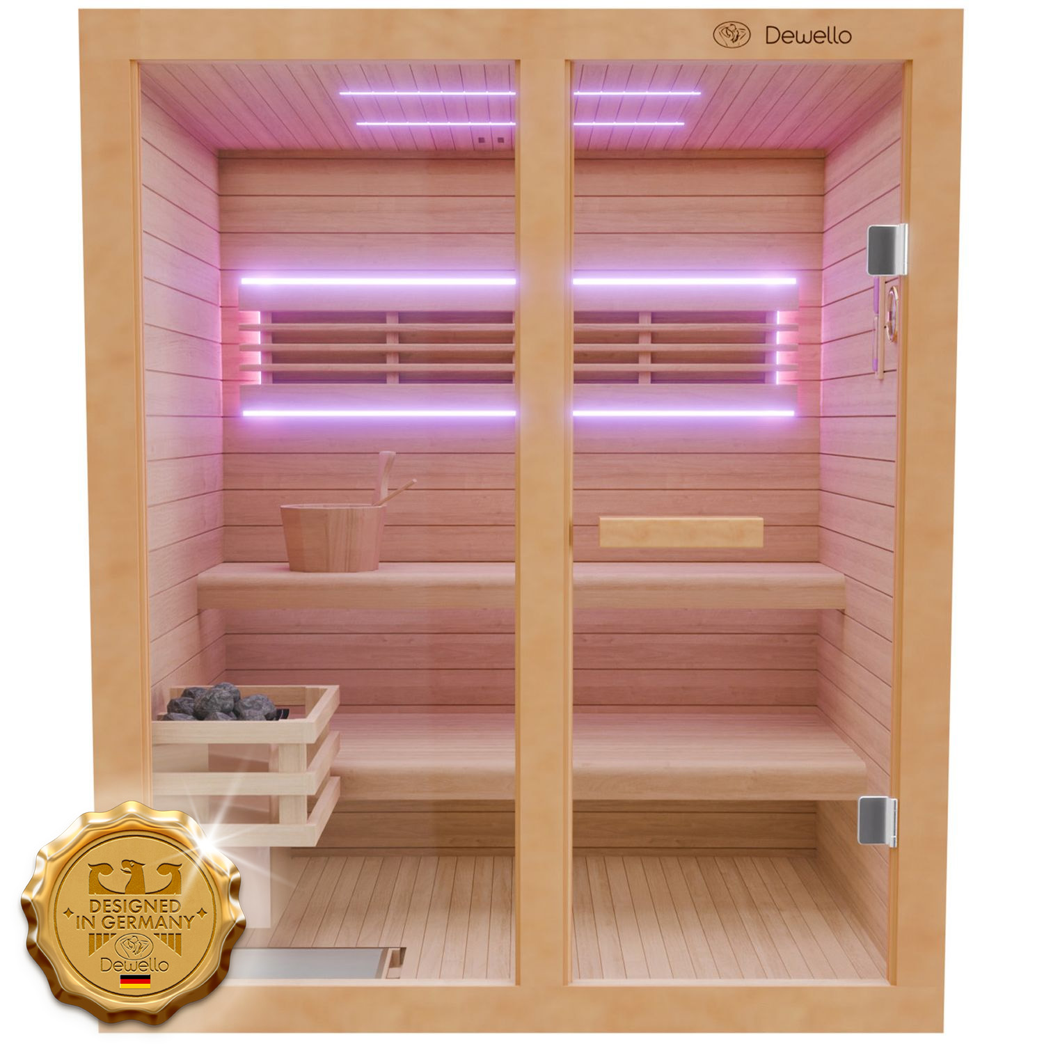 Dewello Finnische Sauna TOFINO 160cm x 150cm 1 Dewello Finnische Sauna TOFINO 160cm x 150cm