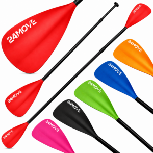 24MOVE® SUP Doppelpaddel AZUR für Paddleboards und Kajaks, rot
