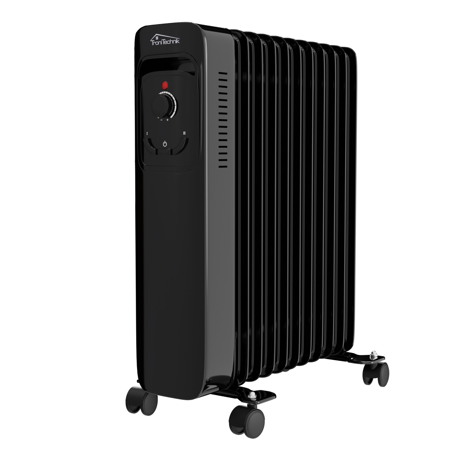 Ölradiator, Elektroheizung TT-OR 211 in schwarz mit 11 Rippen und 2500 Watt, drei Heizstufen (1000W, 1500W, 2500W) 1 Ölradiator, Elektroheizung TT-OR 211 in schwarz mit 11 Rippen und 2500 Watt, drei Heizstufen (1000W, 1500W, 2500W)