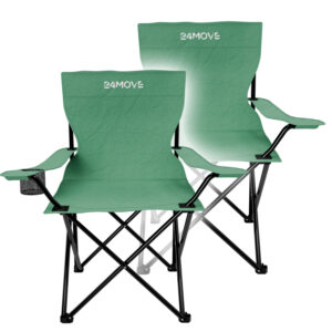 24MOVE® Campingstuhl Klappstuhl grün 2er Set