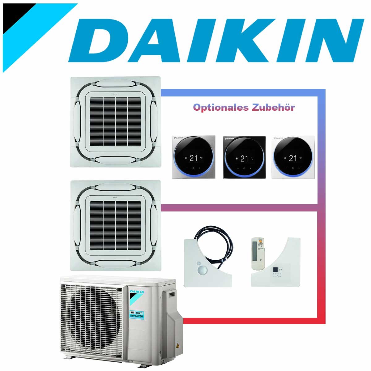 SET DAIKIN 2x Roundflow FCAG 5kW Deckenkassetten weiß/grau inkl.... 1 SET DAIKIN 2x Roundflow FCAG 5kW Deckenkassetten weiß/grau inkl....