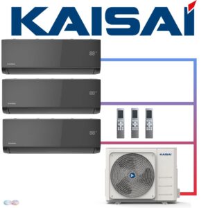 Kaisai ICE Set 3× 3,5 kW Wandgerät + 10,6 kW Außengerät | Black""