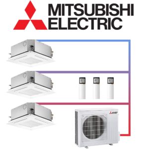 Mitsubishi Electric Klimaanlage 3x 1,5 kW Deckenkassette & 5,4 kW...