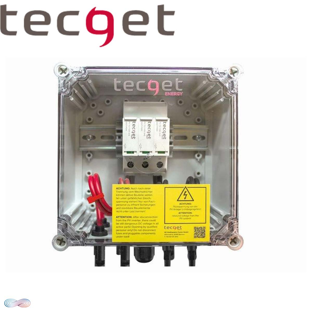TECGET 1100V DC-Überspannungsschutz Typ 2 für 2 String mit 1 MPP... 1 TECGET 1100V DC-Überspannungsschutz Typ 2 für 2 String mit 1 MPP...