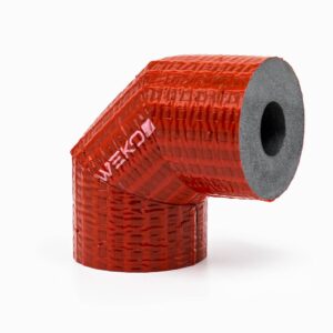 Rohrisolierung PE Bogen 90° robuste rote Außenhaut | 35mm x 20mm Dämmstärke | WEKOFLEX® für Heizung & Sanitär | 50% GEG
