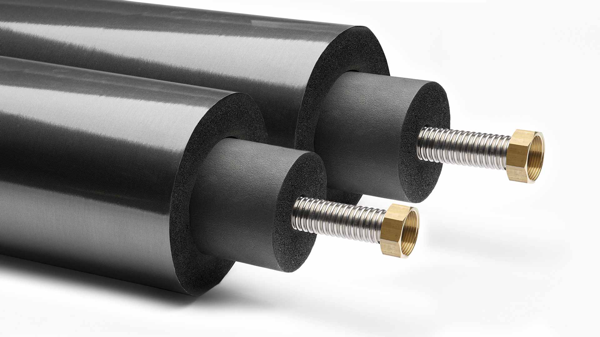 Anschlussset für wandnah aufgestellte Wärmepumpe | DN25 | 2 x 1,3m | Aeroline inox connect 200 | 200% GEG 1 Anschlussset für wandnah aufgestellte Wärmepumpe | DN25 | 2 x 1,3m | Aeroline inox connect 200 | 200% GEG