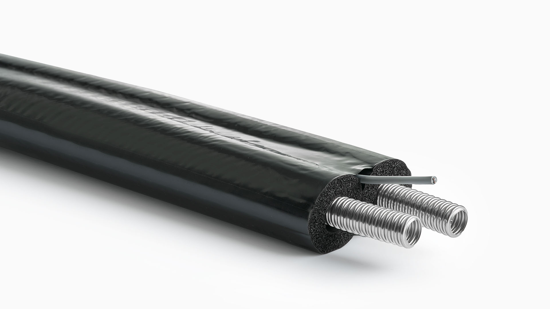 Solar Edelstahlwellrohr doppelt | DN20 | 13mm | 10m | EPDM-Isolierung & Sensorkabel | Aeroline inox eco 1 Solar Edelstahlwellrohr doppelt | DN20 | 13mm | 10m | EPDM-Isolierung & Sensorkabel | Aeroline inox eco