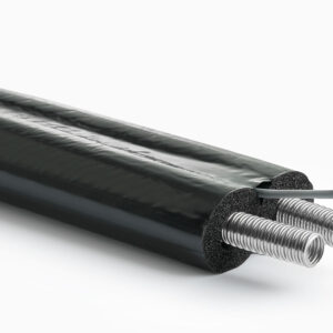 Solar Edelstahlwellrohr doppelt | DN25 I 13mm | 50m | EPDM-Isolierung & Sensorkabel | Aeroline inox eco