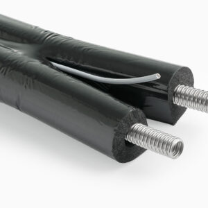 Isoliertes teilbares Solar Doppelwellrohr aus Edelstahl | DN25 | 50m | Aeroline inox split 100 | 100% GEG
