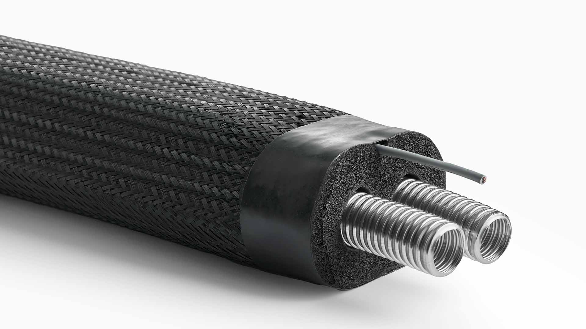 Verrohrungssystem für Luft-/Wasser-Wärmepumpen | KG-Rohr Verlegung | DN25 | 25m | Aeroline inox pro gs | 100% GEG