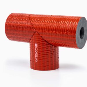 Rohrisolierung T-Stück robuste rote Außenhaut | 42mm x 13mm Dämmstärke | WEKOFLEX® für Heizung & Sanitär