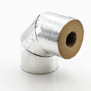 Mineralwolle Rohrisolierung Bogen 90° mit Klebeverschluss | 22mm x 30mm Dämmstärke | WEKOFLEX® für Heizung & Sanitär | 100% GEG